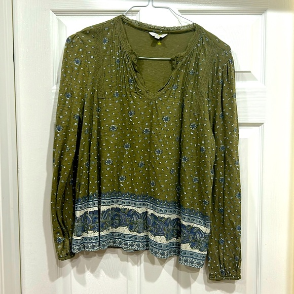 Lucky Brand Tops - LUCKY BRAND Olive Green Blouse